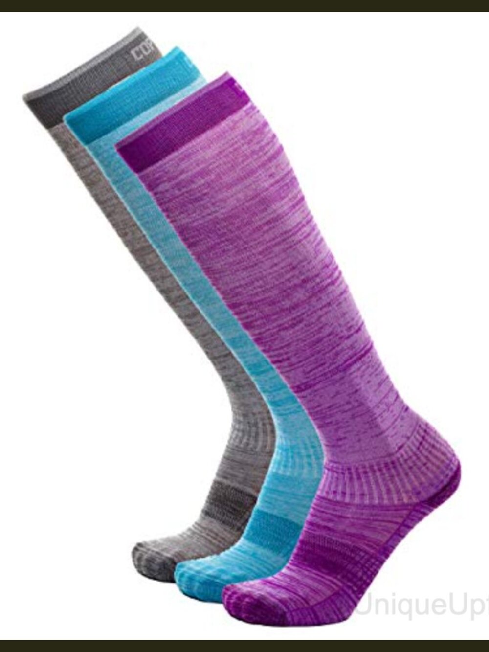 Women's Knee High Compression Socks Easy On Off Arch Support 3 Pairs